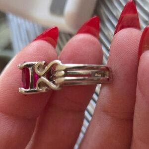 Silver Lab.Ruby Ring 925 Silver